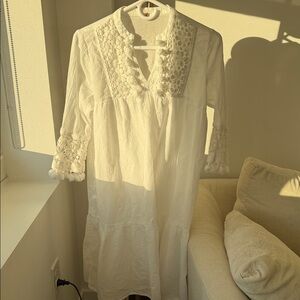 White Lace Trim Dress